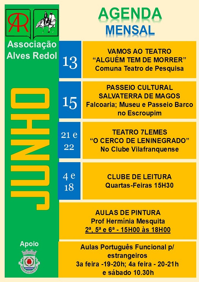 Agenda Mensal - Associação Alves Redol