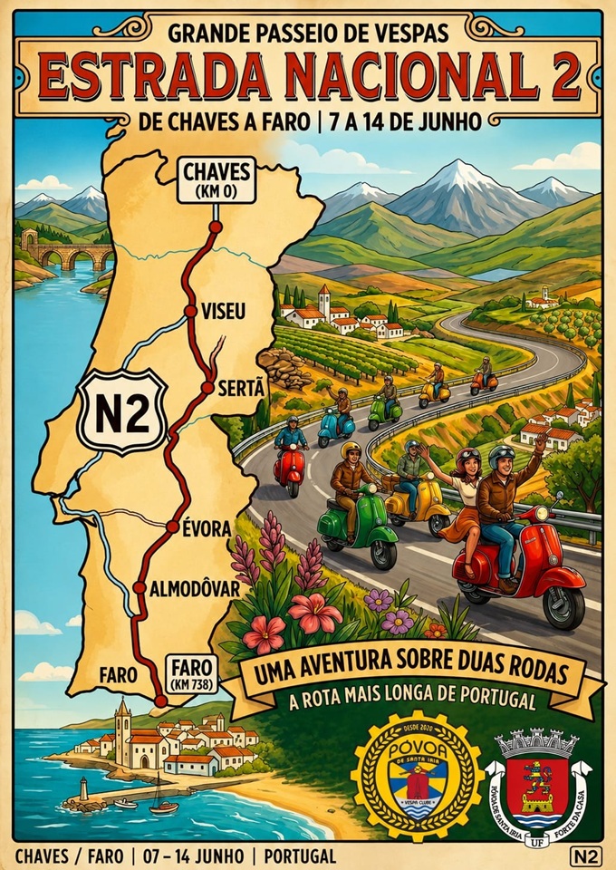 Grande Passeio de Vespas - Estrada Nacional 2