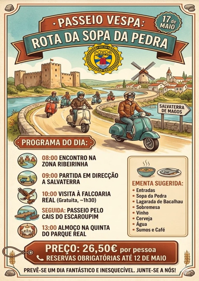 Passeio de Vespa - Rota da Sopa da Pedra